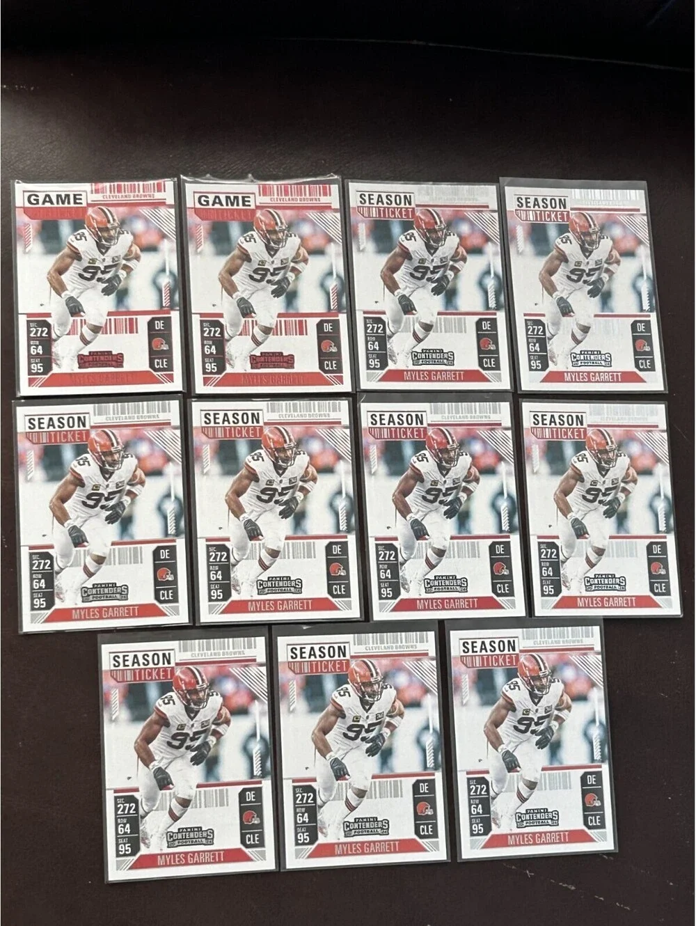 Myles Garrett 2024 Red Game Ticket and Season Ticket NM NFL 11 Card Lot